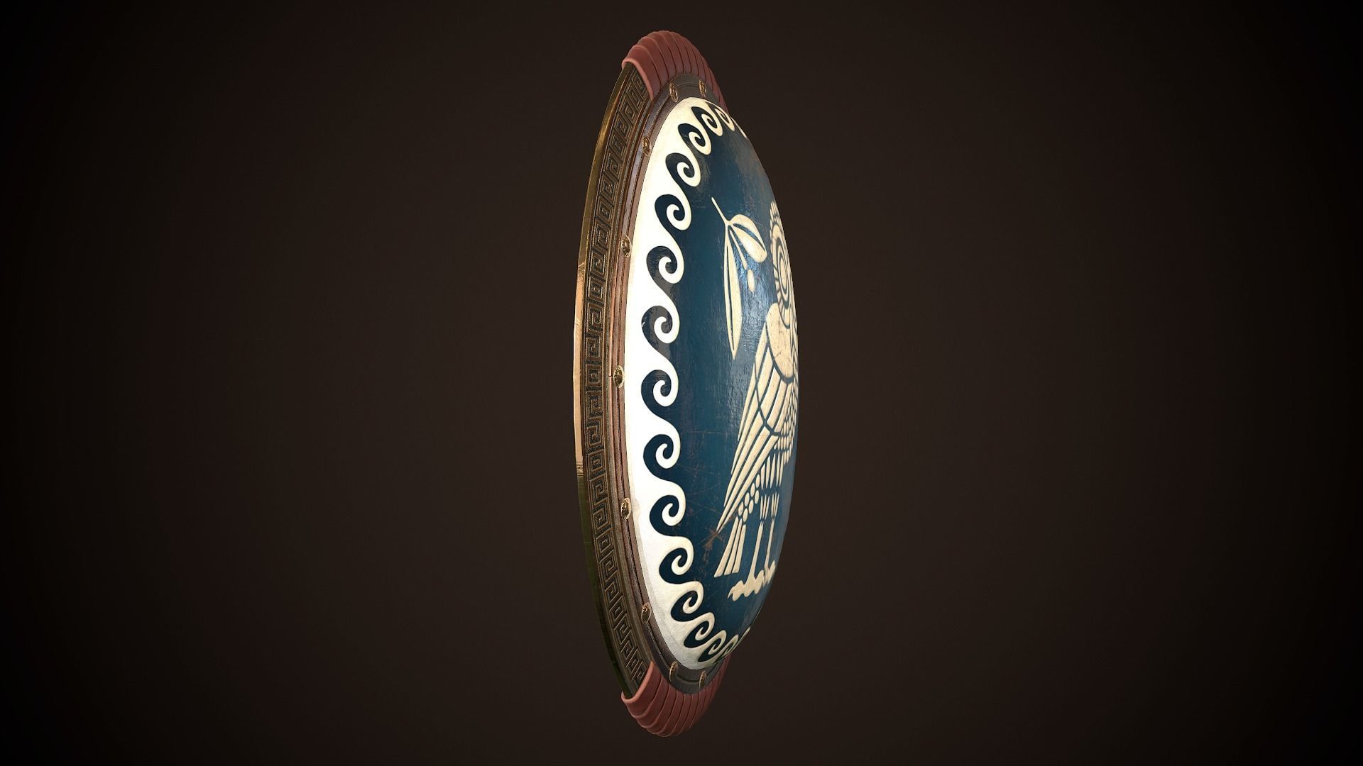 Hoplite Shield Athens Low-poly 3D model_20