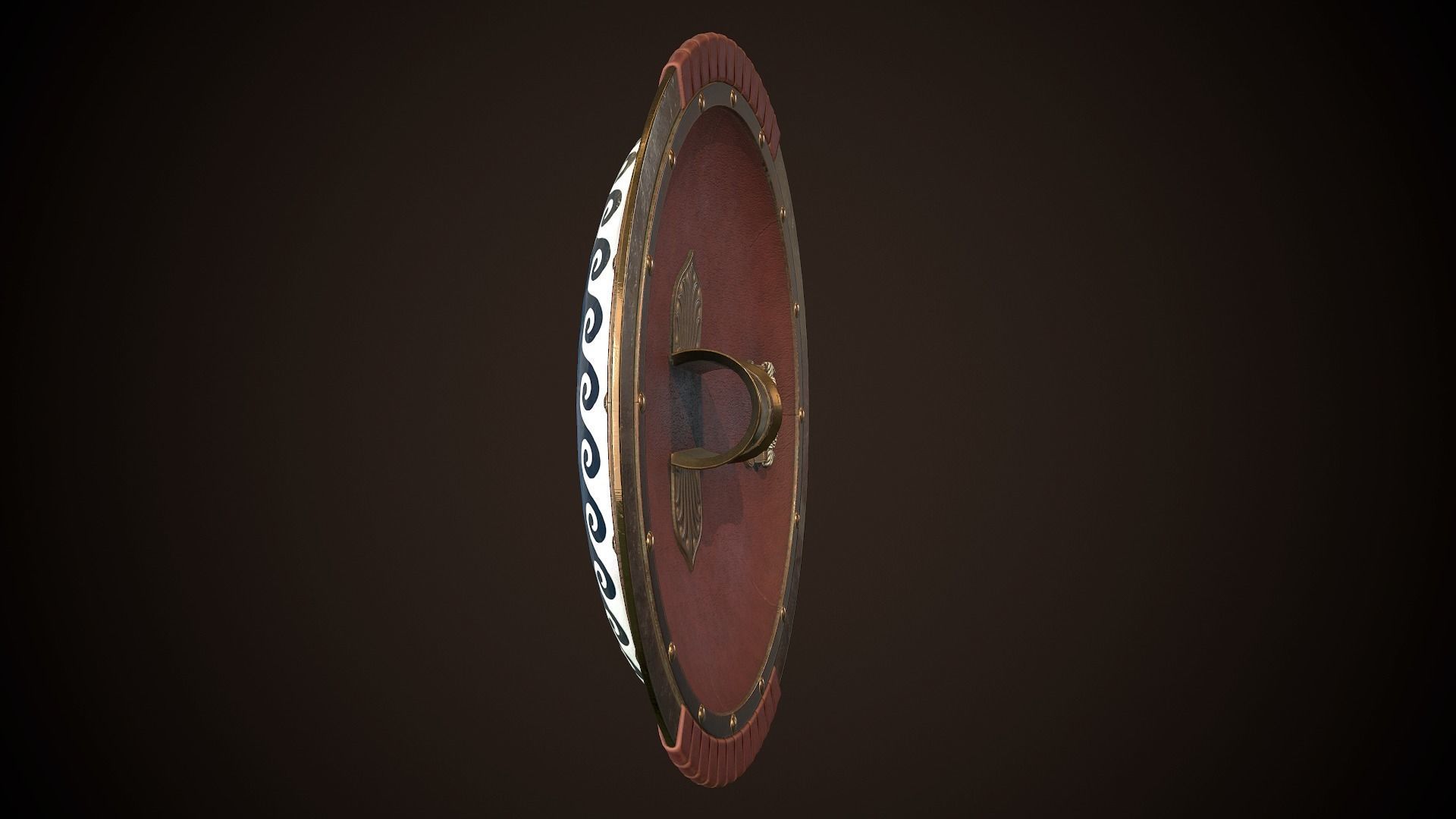 Hoplite Shield Athens Low-poly 3D model_8