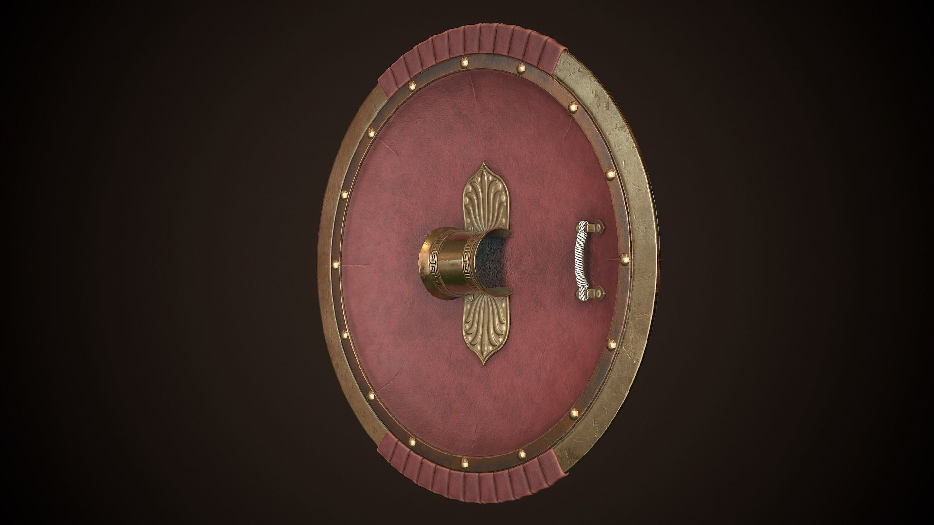 Hoplite Shield Athens Low-poly 3D model_16