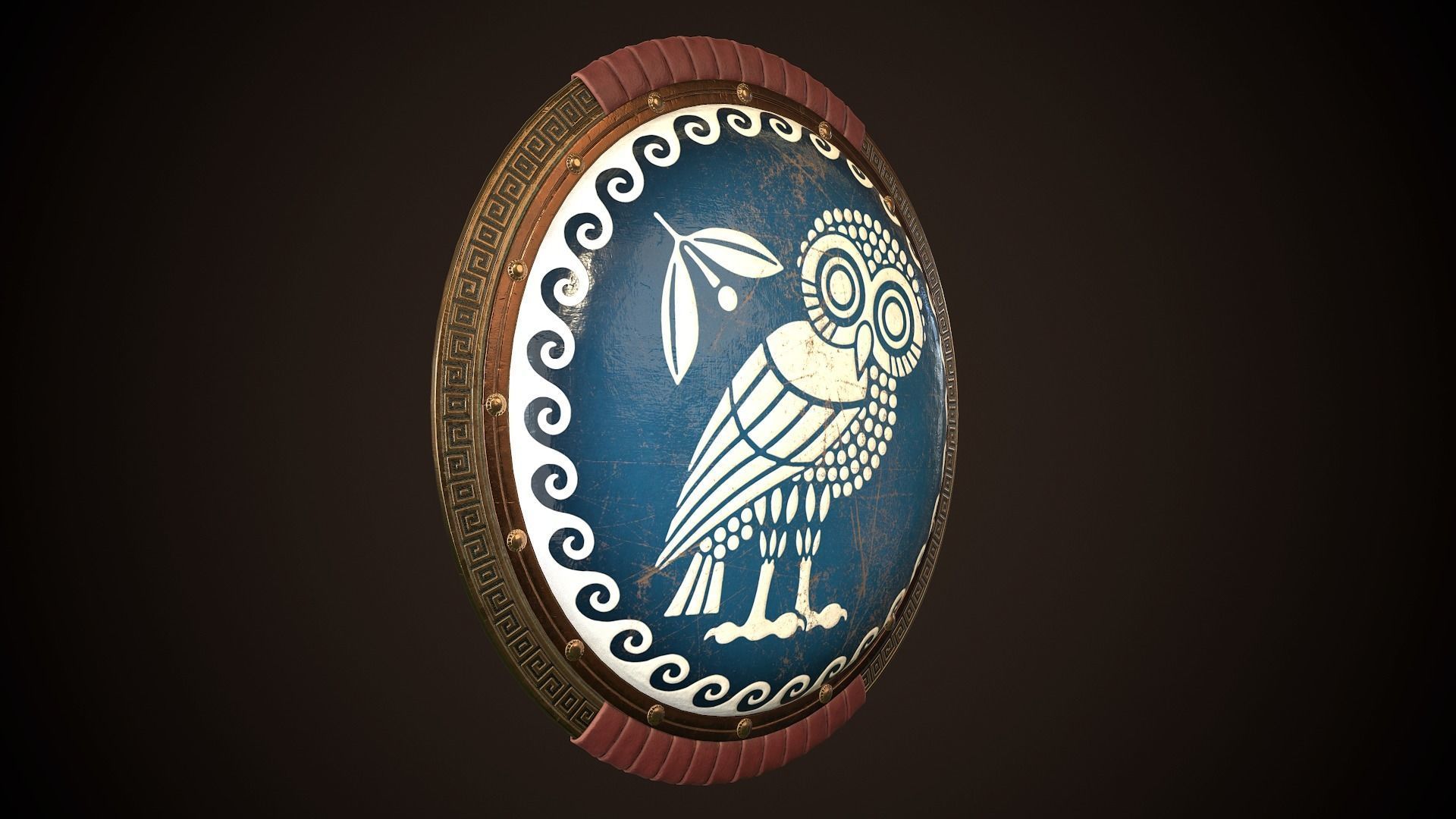 Hoplite Shield Athens Low-poly 3D model_22