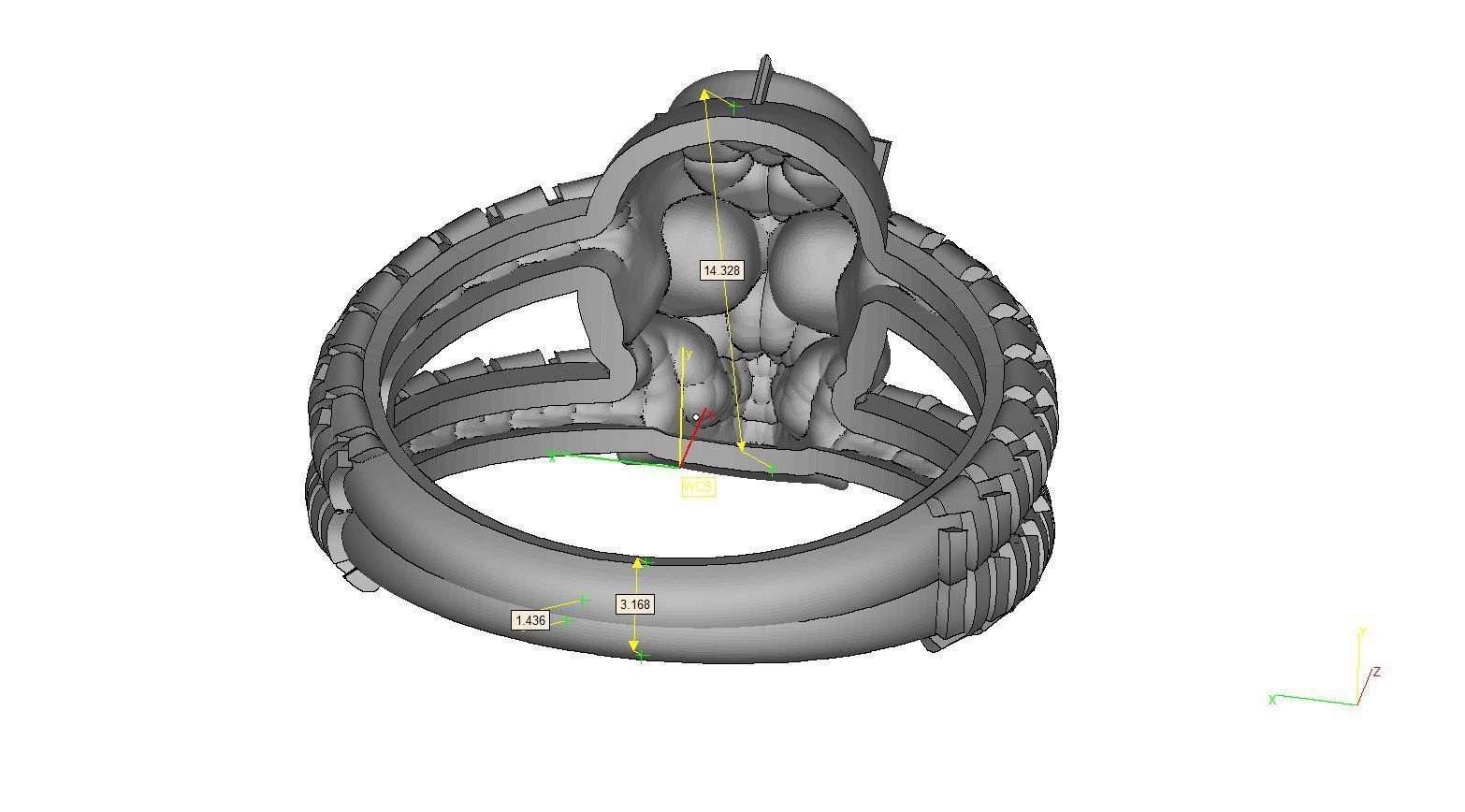 Ring-tire33 engagement ring with diamonds 3D print model_5