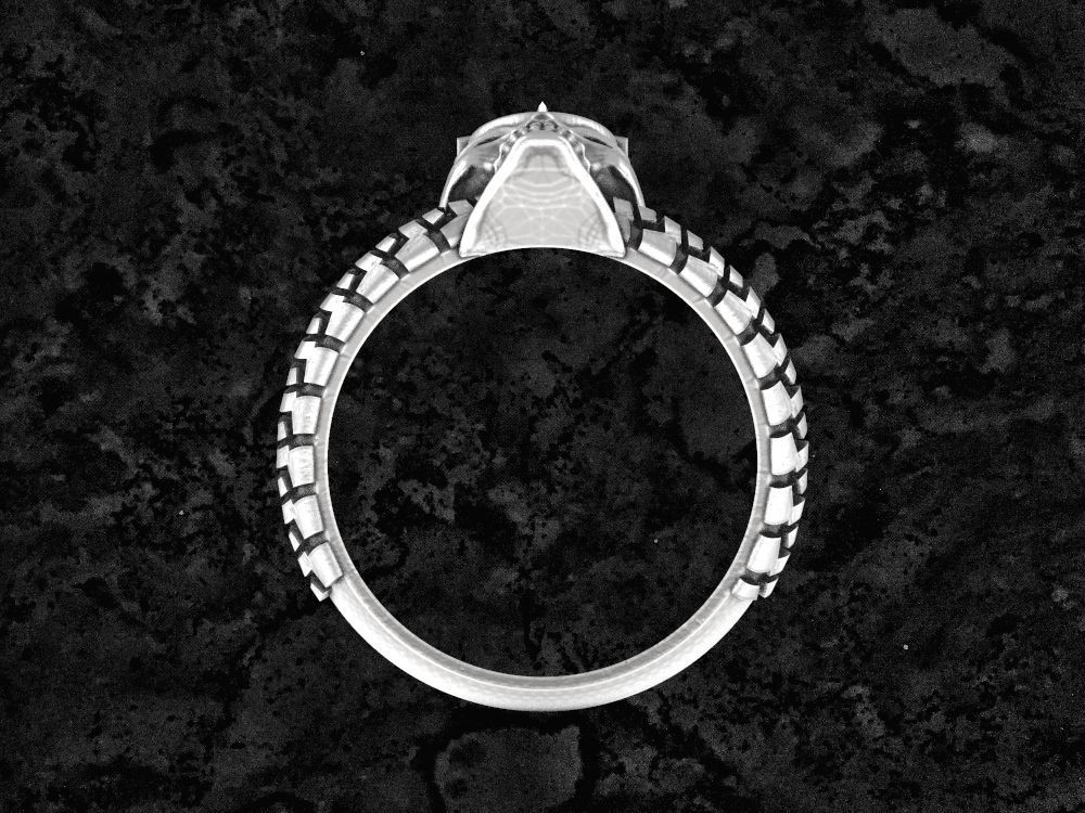 Ring-tire33 engagement ring with diamonds 3D print model_2