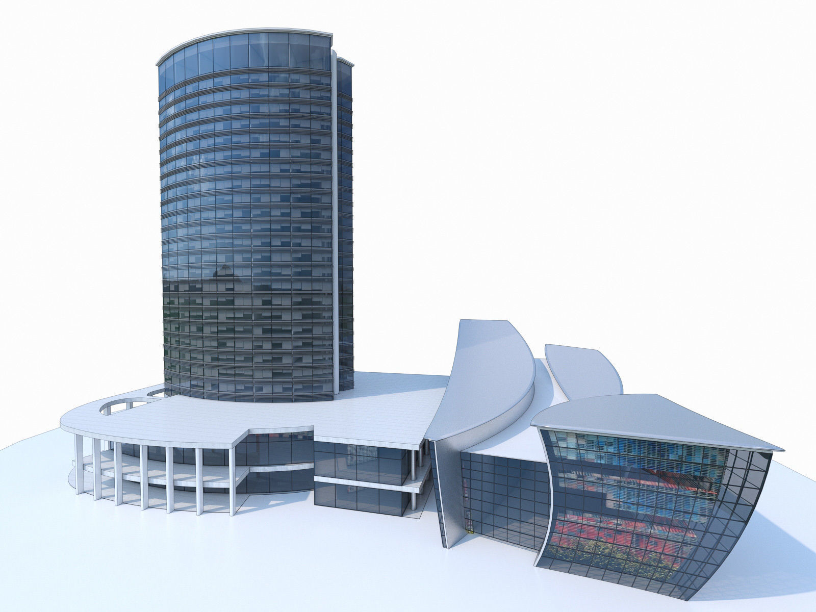 High-rise Office Building 03  Low-poly 3D model_9