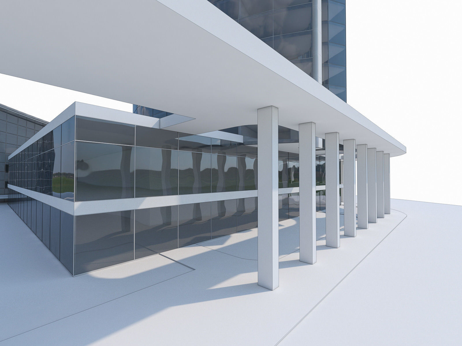 High-rise Office Building 03  Low-poly 3D model_4