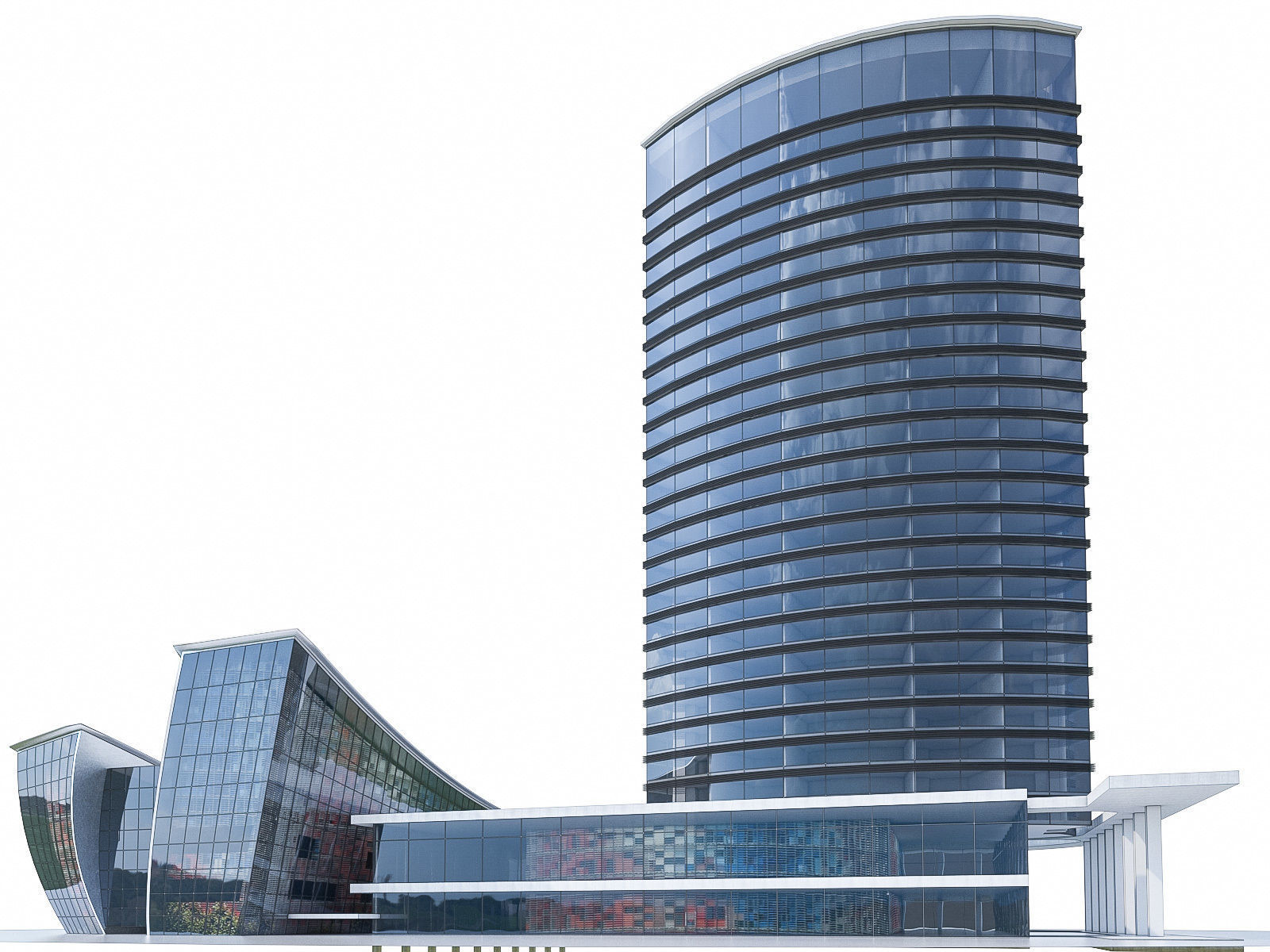 High-rise Office Building 03  Low-poly 3D model_5