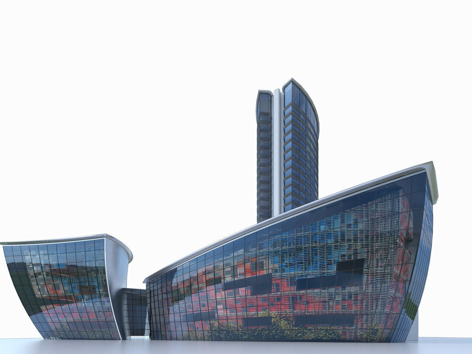 High-rise Office Building 03  Low-poly 3D model_8