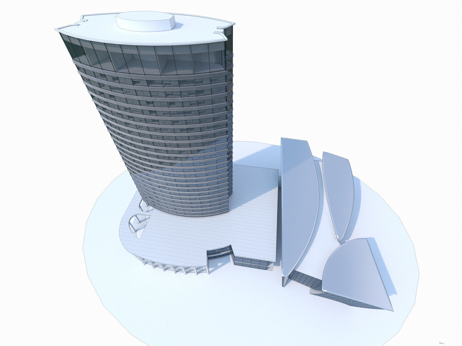 High-rise Office Building 03  Low-poly 3D model_10