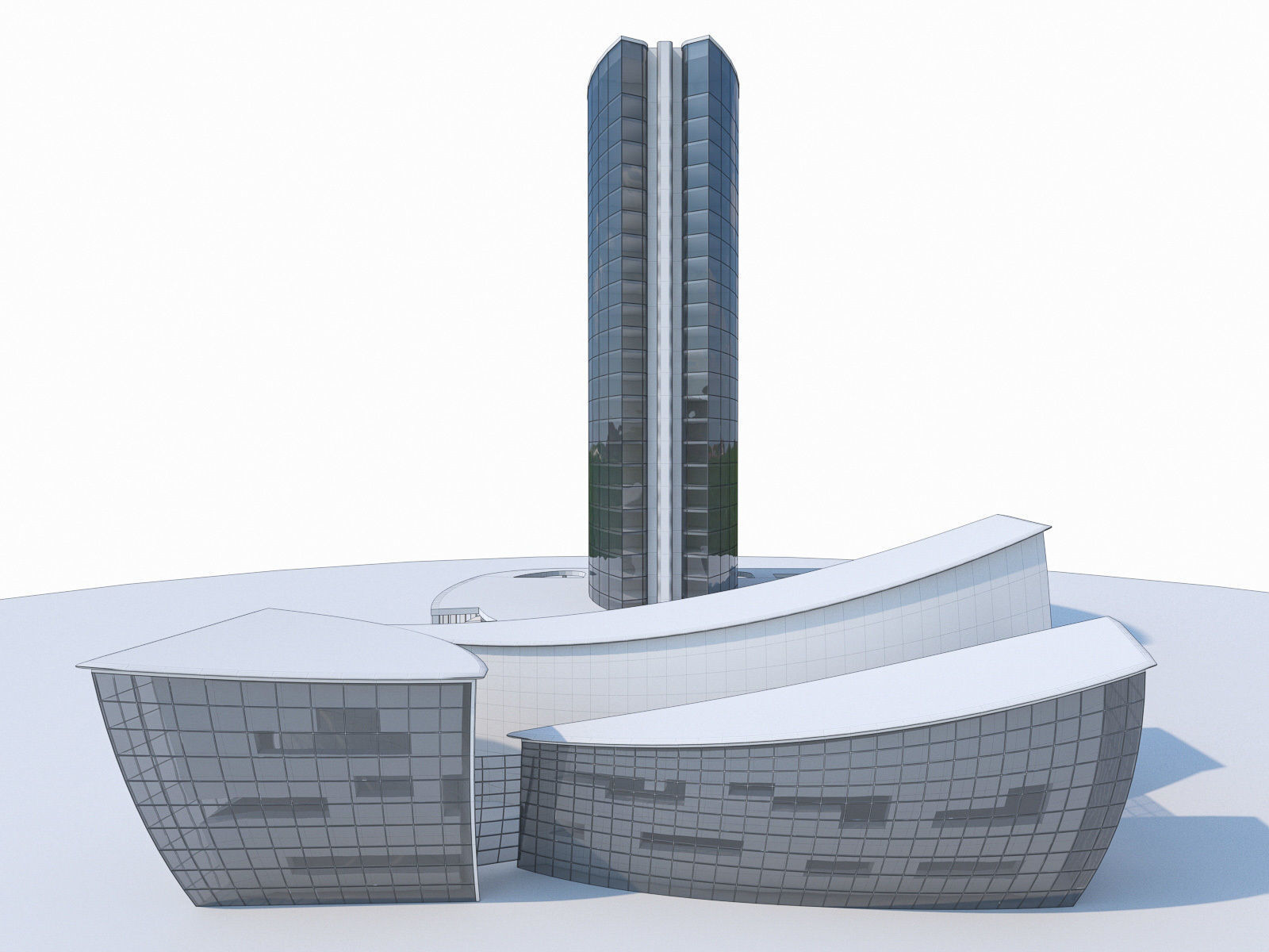 High-rise Office Building 03  Low-poly 3D model_1
