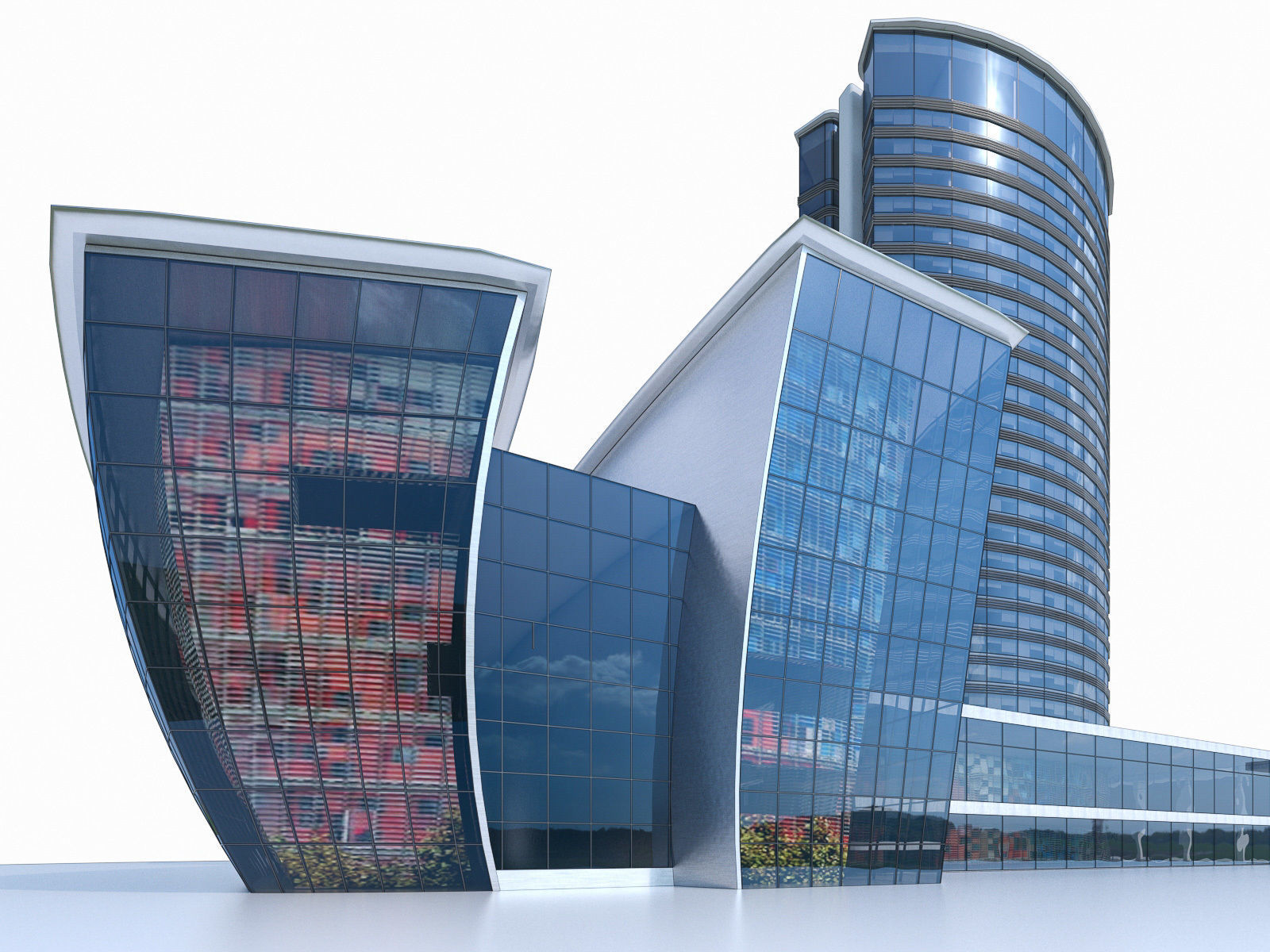 High-rise Office Building 03  Low-poly 3D model_7