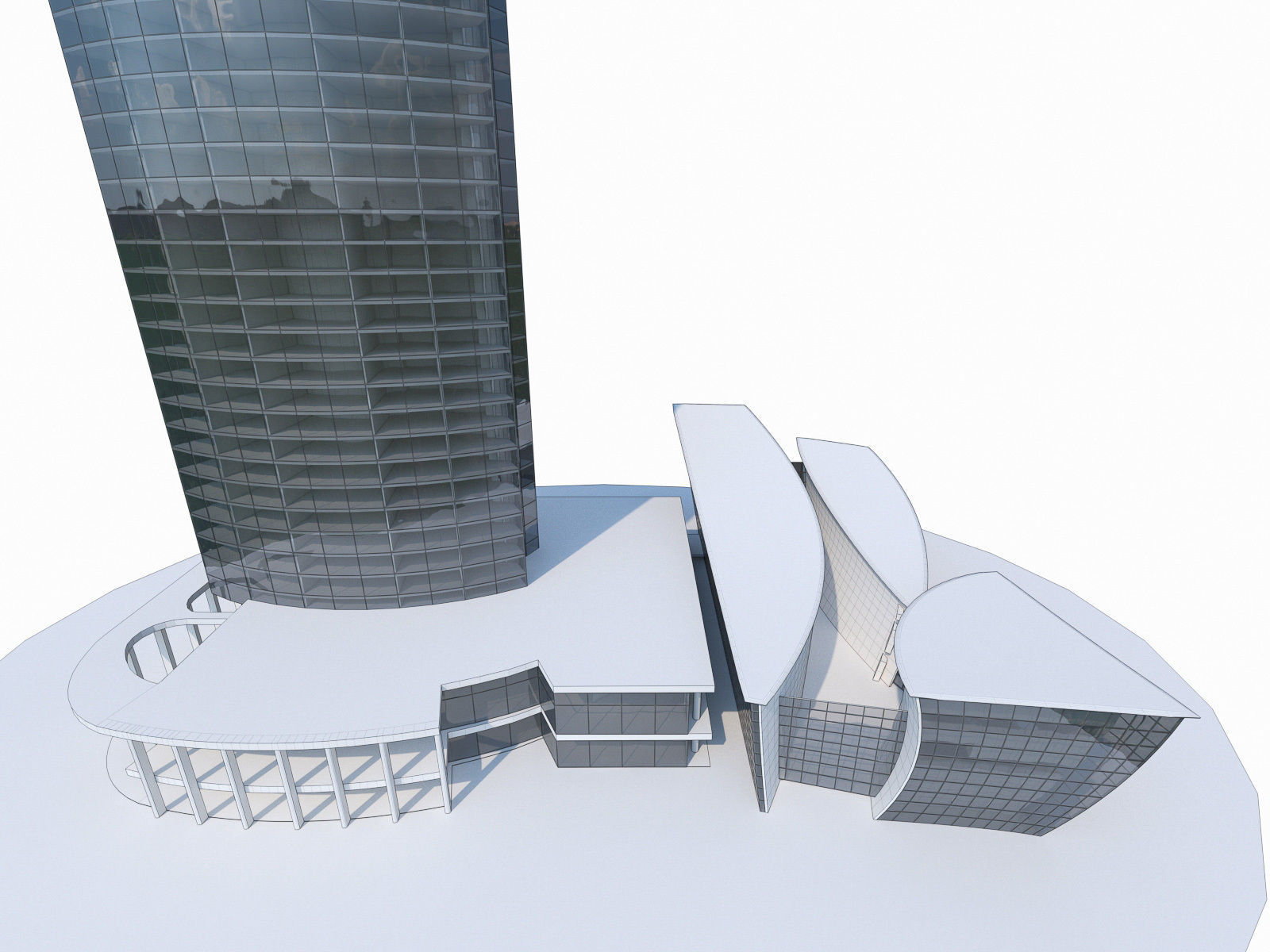 High-rise Office Building 03  Low-poly 3D model_3