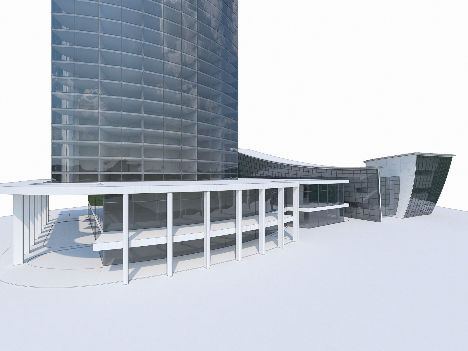 High-rise Office Building 03  Low-poly 3D model_2