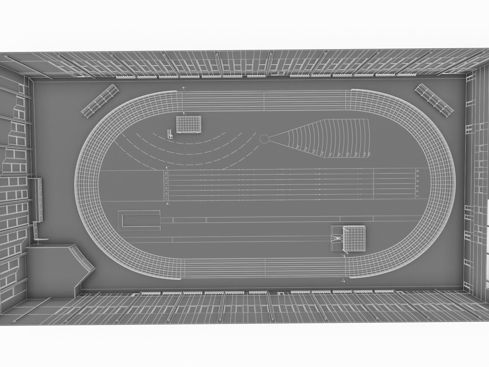 Gym Athletics Indoor Interior  Low-poly 3D model_5