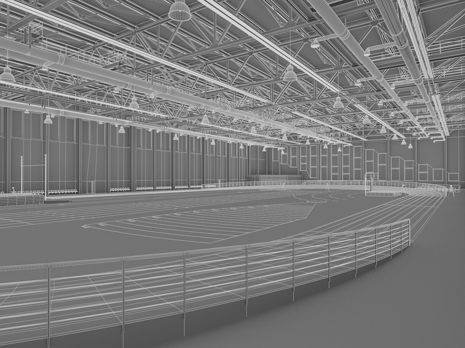 Gym Athletics Indoor Interior  Low-poly 3D model_2
