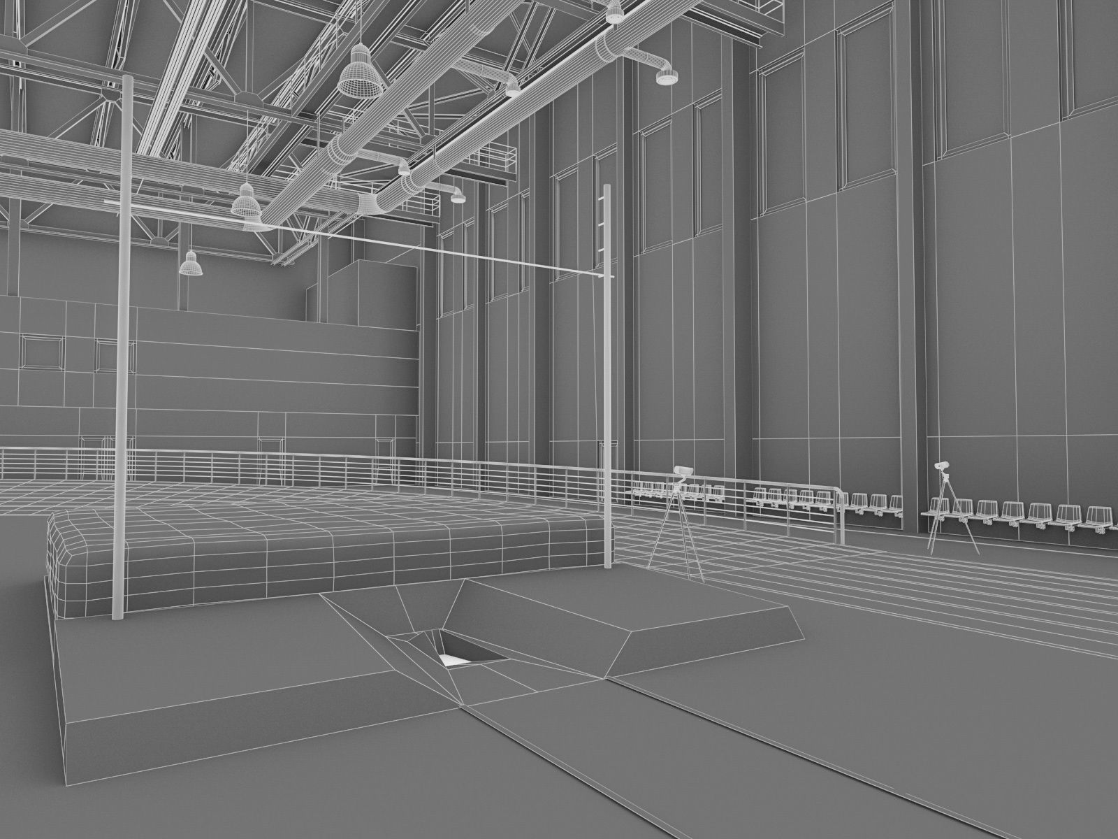 Gym Athletics Indoor Interior  Low-poly 3D model_3