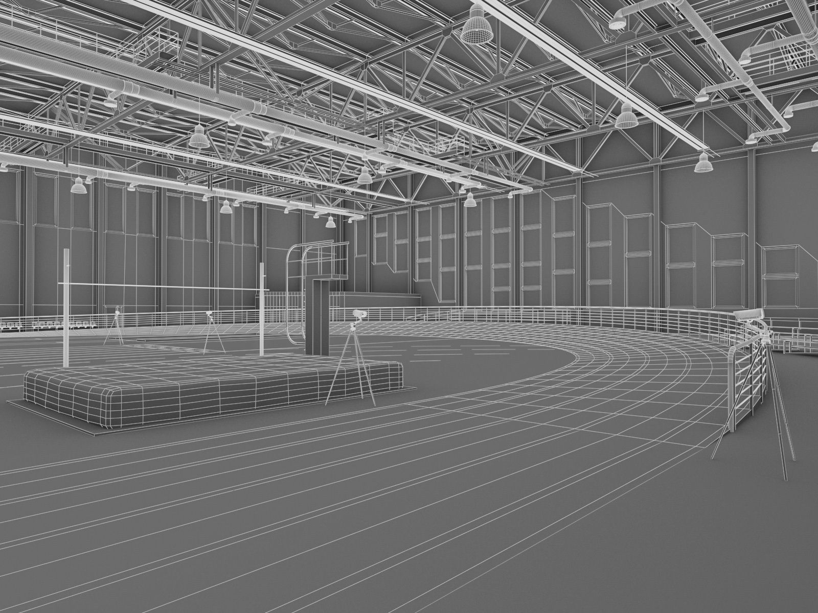 Gym Athletics Indoor Interior  Low-poly 3D model_4