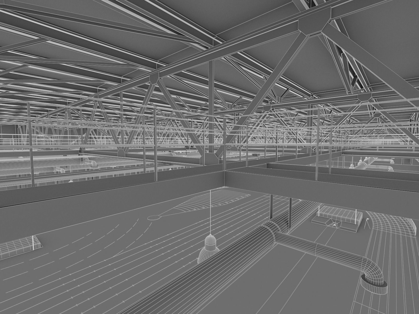 Gym Athletics Indoor Interior  Low-poly 3D model_6