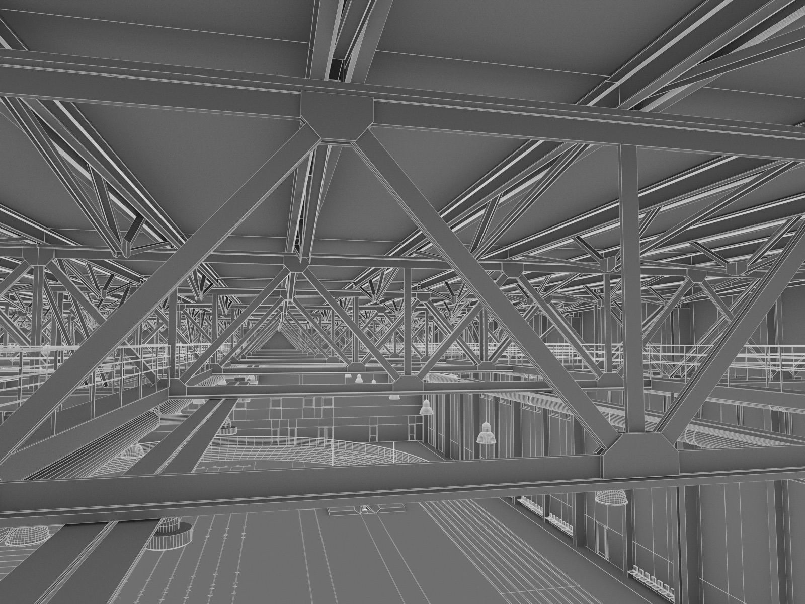 Gym Athletics Indoor Interior  Low-poly 3D model_9