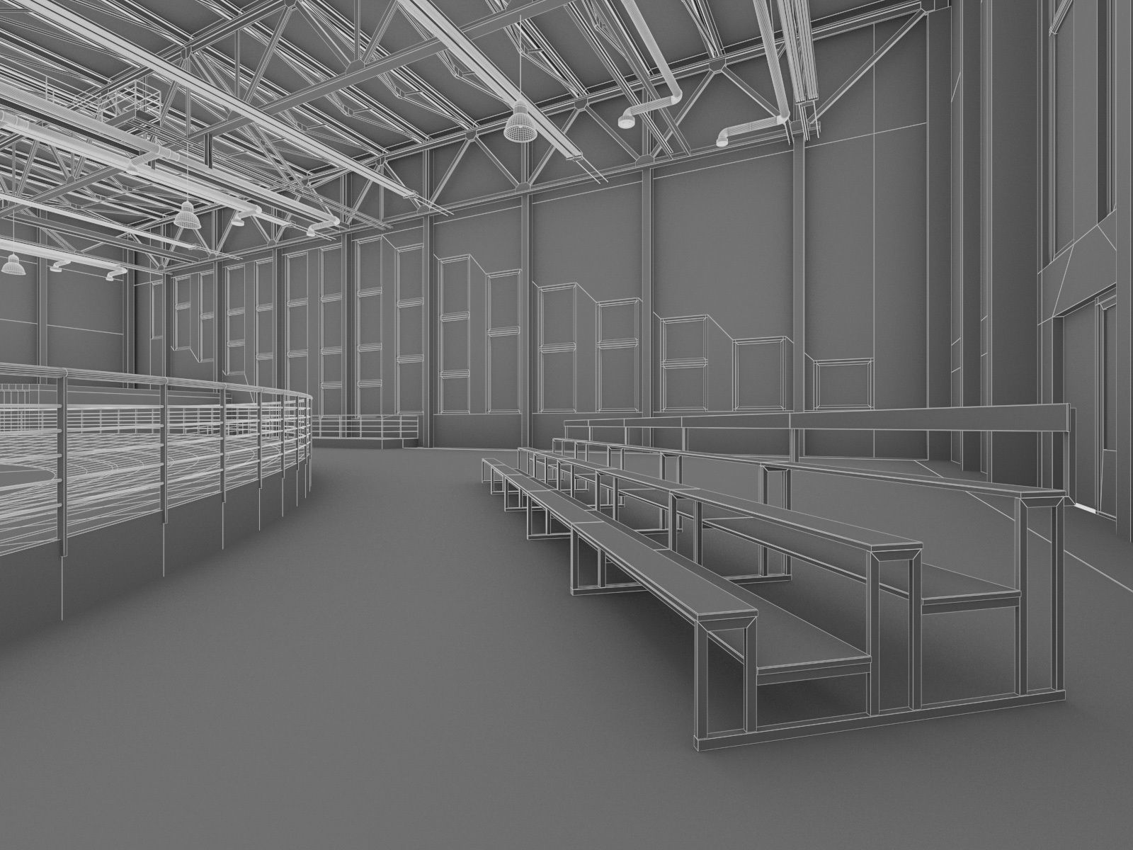 Gym Athletics Indoor Interior  Low-poly 3D model_7