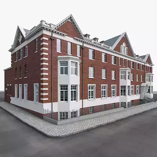 English Building  Low-poly 3D model
