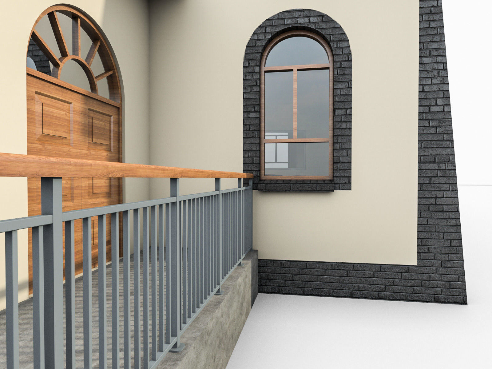 Church Building Low-poly 3D model_7