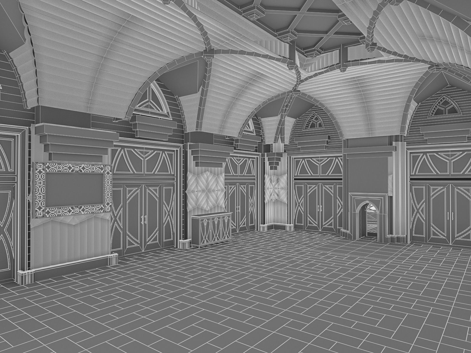 Chalet House  Low-poly 3D model_14