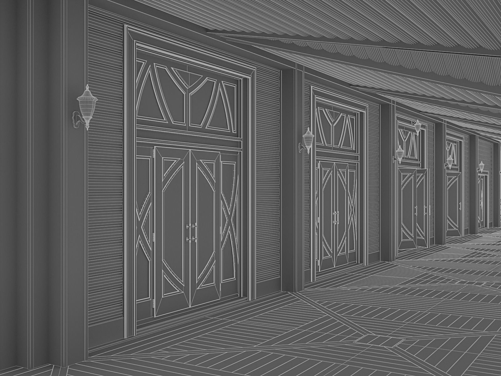 Chalet House  Low-poly 3D model_8