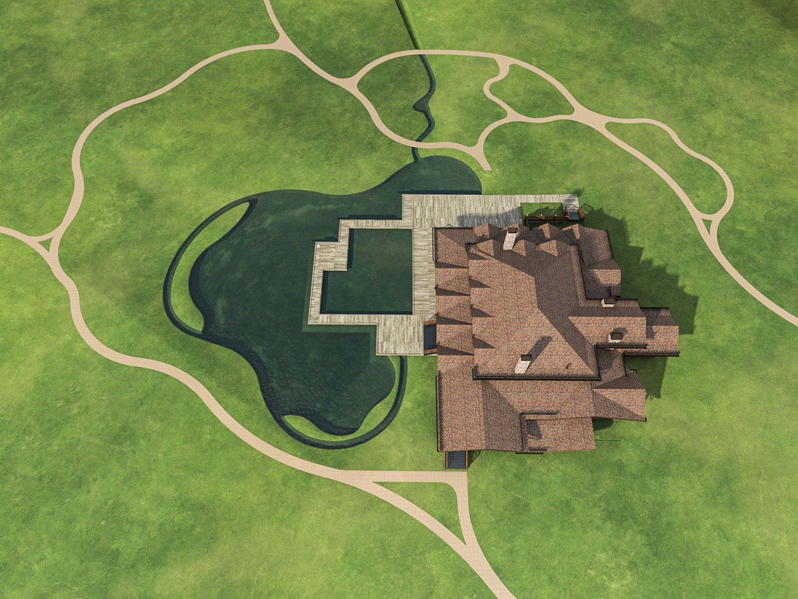 Chalet House  Low-poly 3D model_6