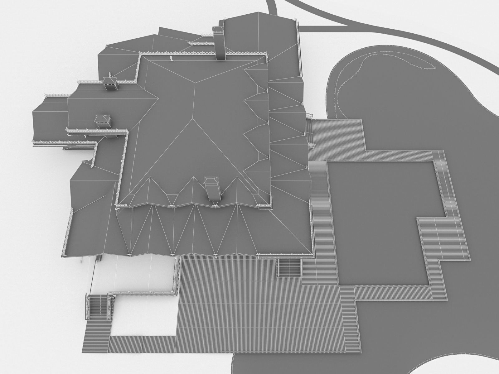 Chalet House  Low-poly 3D model_10