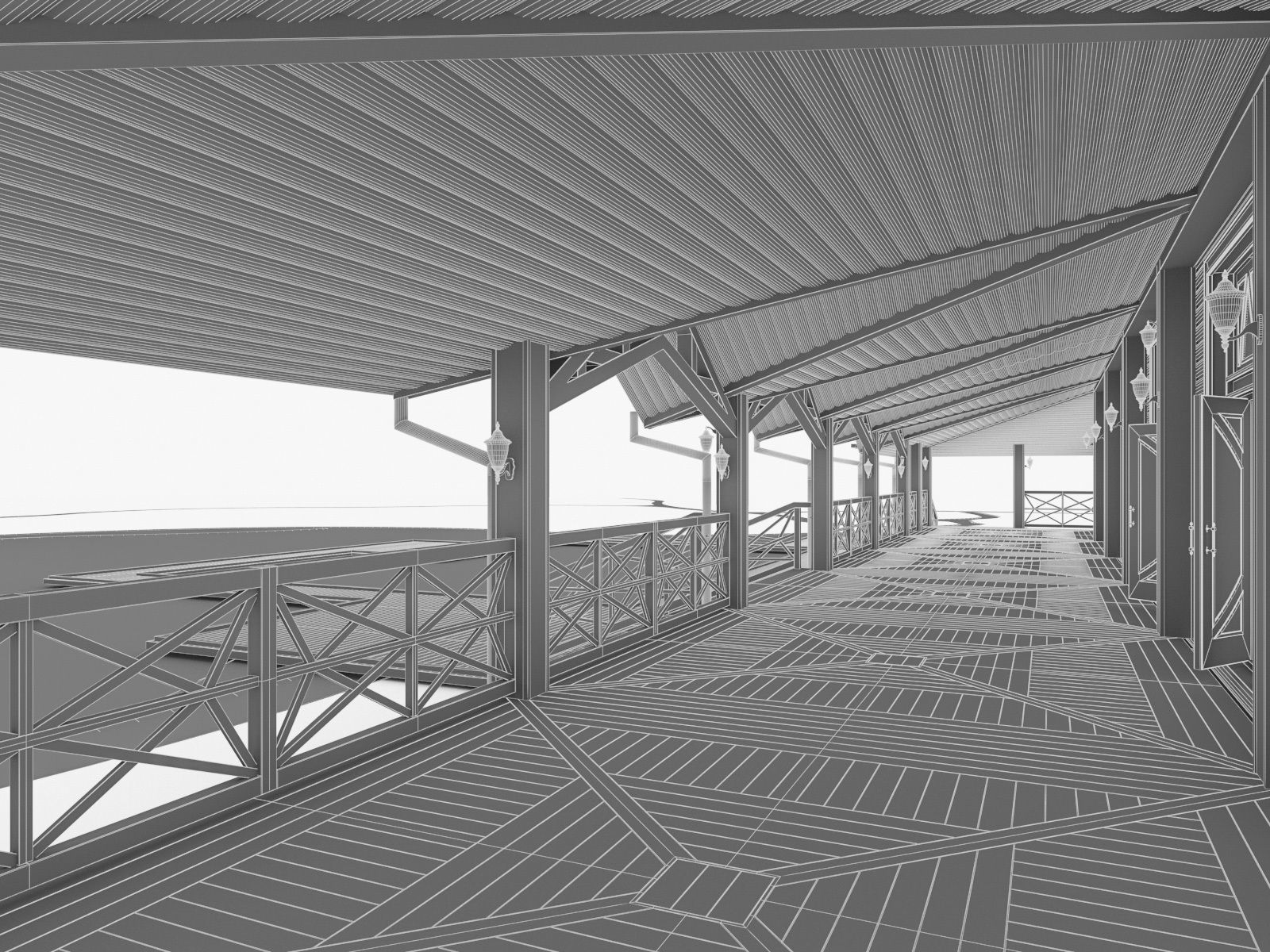 Chalet House  Low-poly 3D model_13