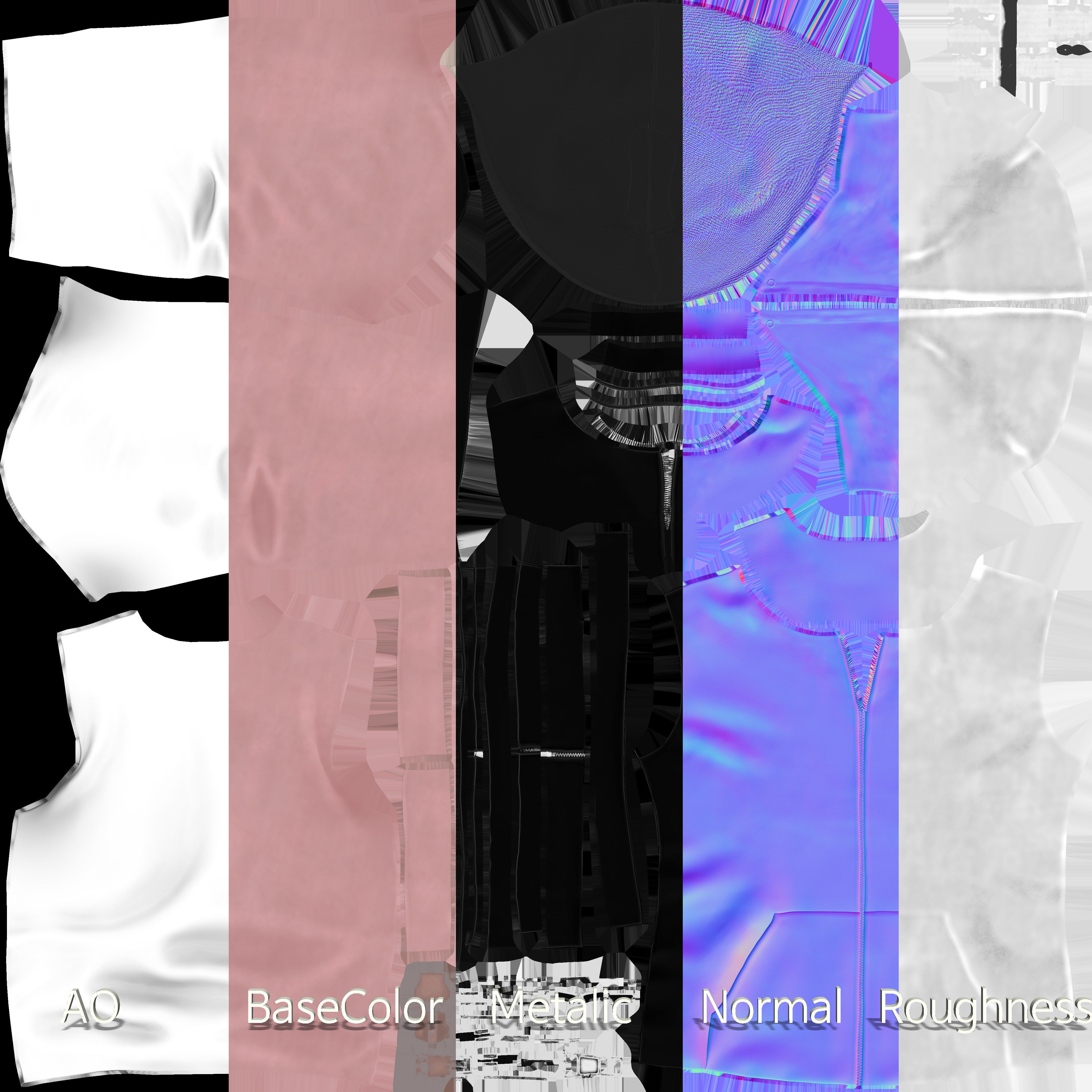 Hoody for woman Low-poly 3D model_12