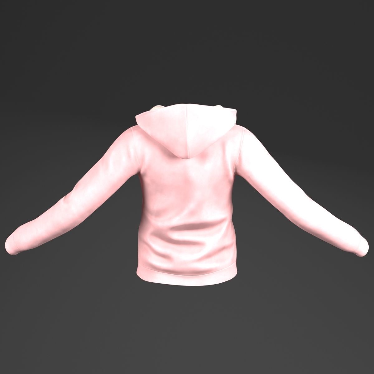 Hoody for woman Low-poly 3D model_10