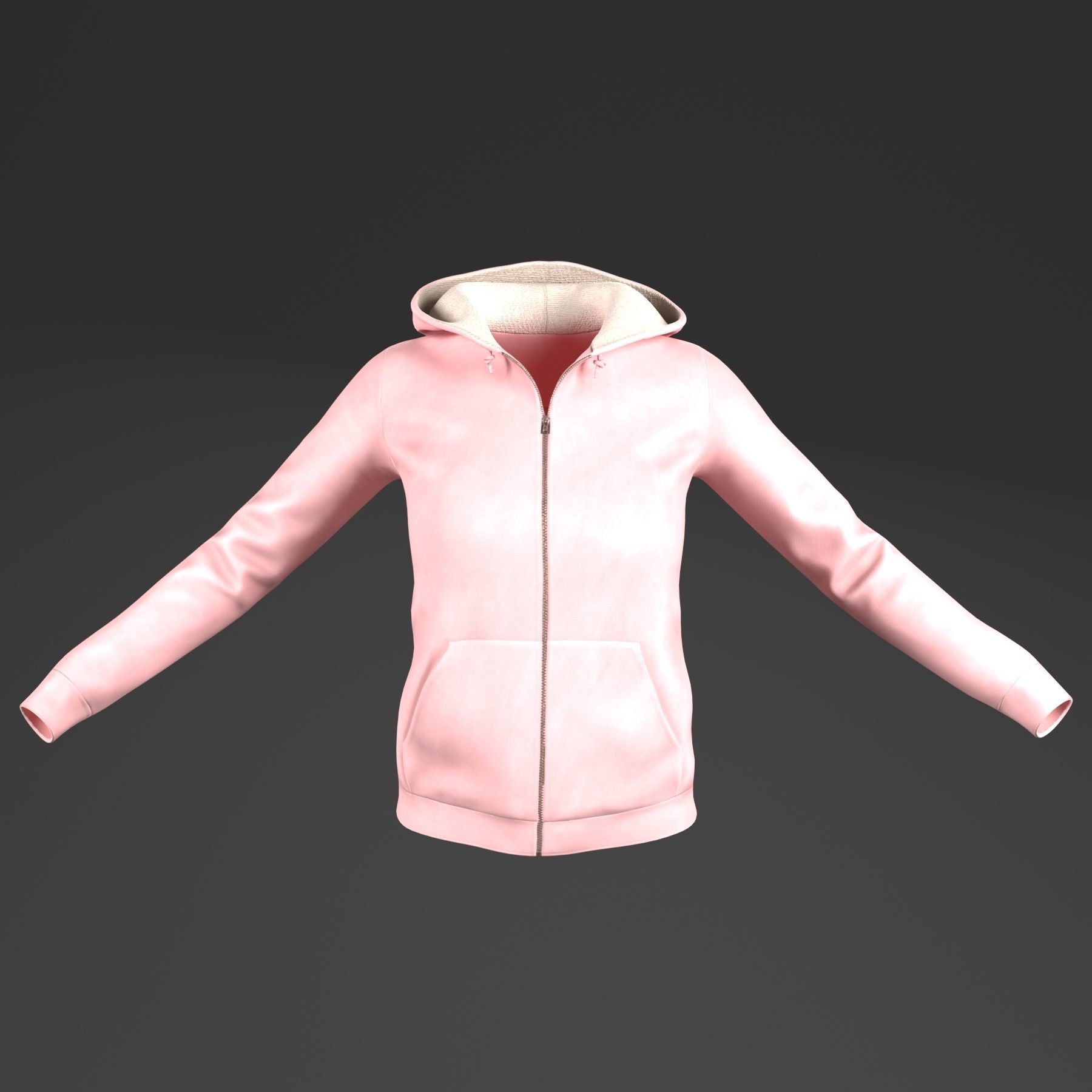 Hoody for woman Low-poly 3D model_6