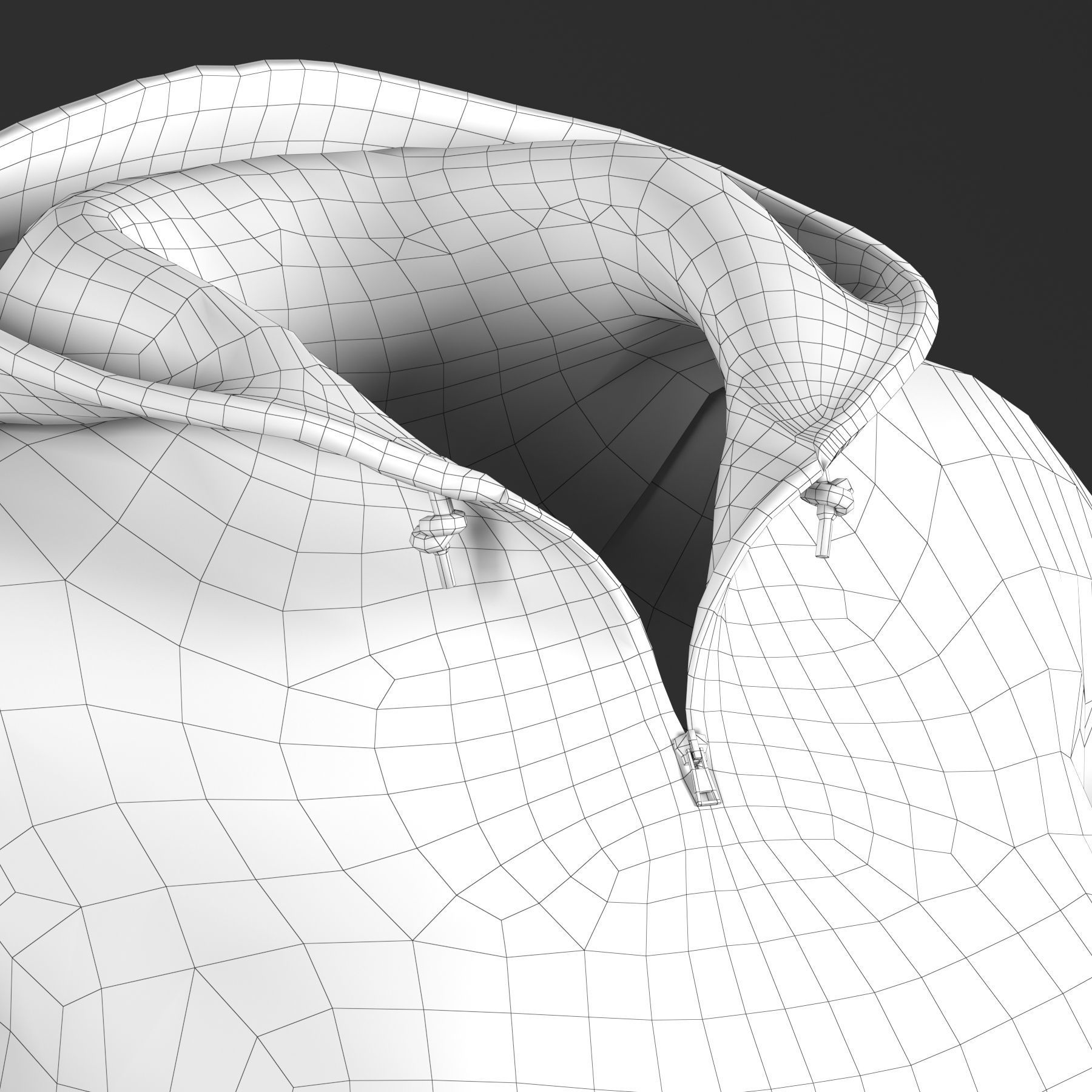 Hoody for woman Low-poly 3D model_5