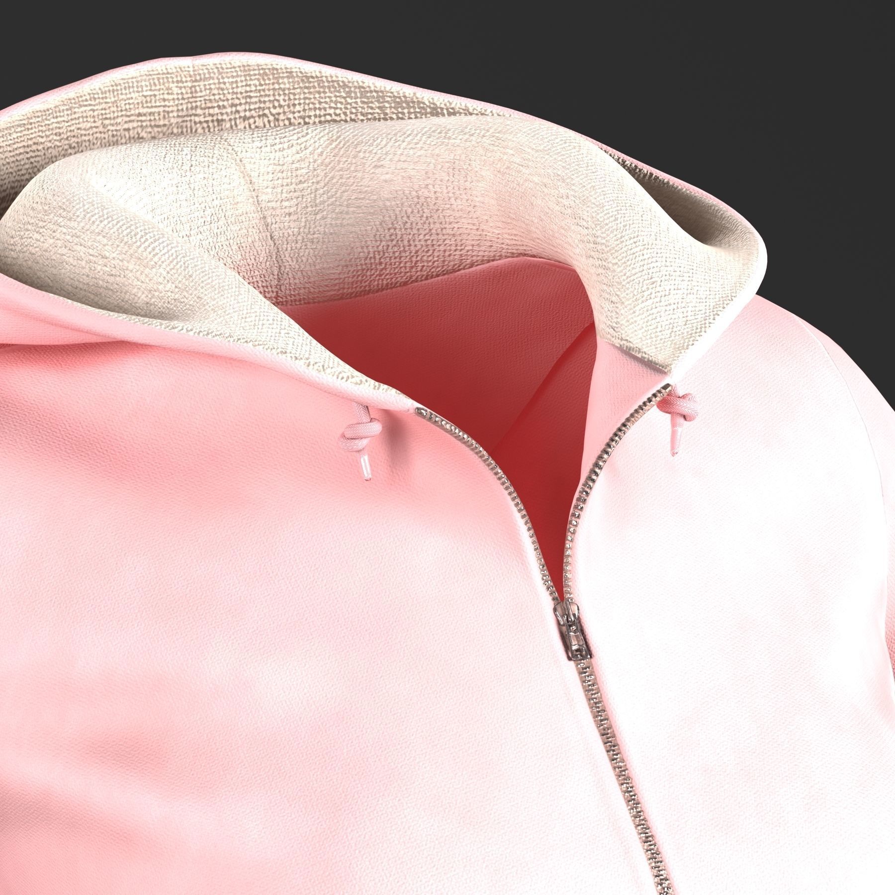 Hoody for woman Low-poly 3D model_4