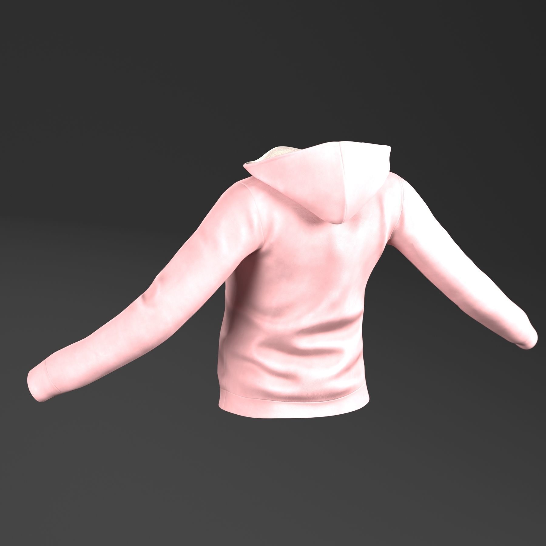 Hoody for woman Low-poly 3D model_3