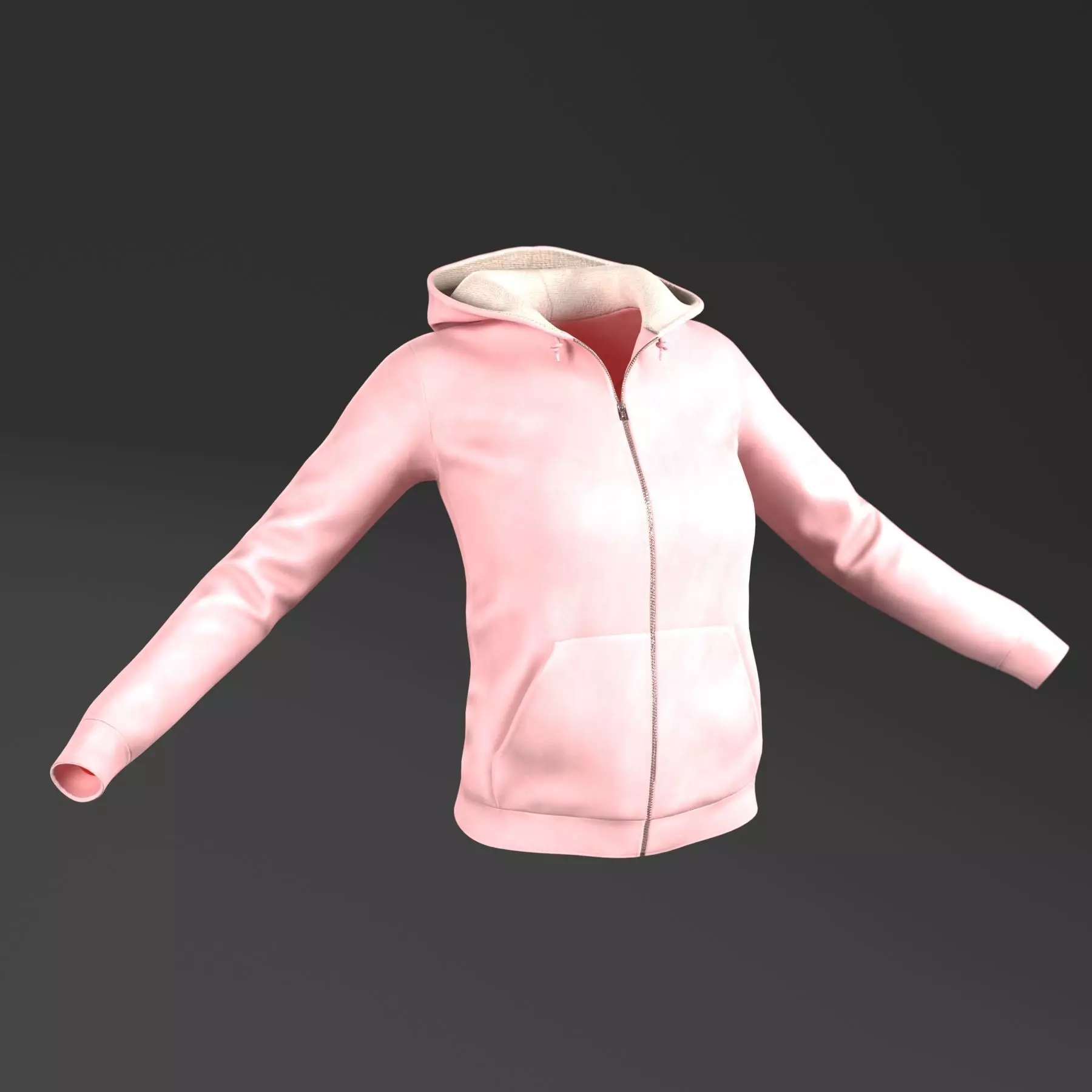 Hoody for woman Low-poly 3D model_0