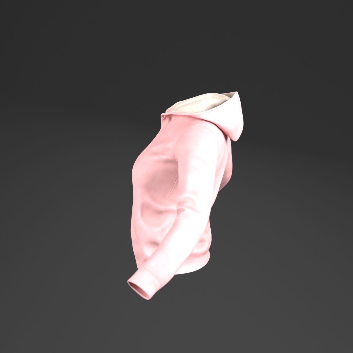 Hoody for woman Low-poly 3D model_8