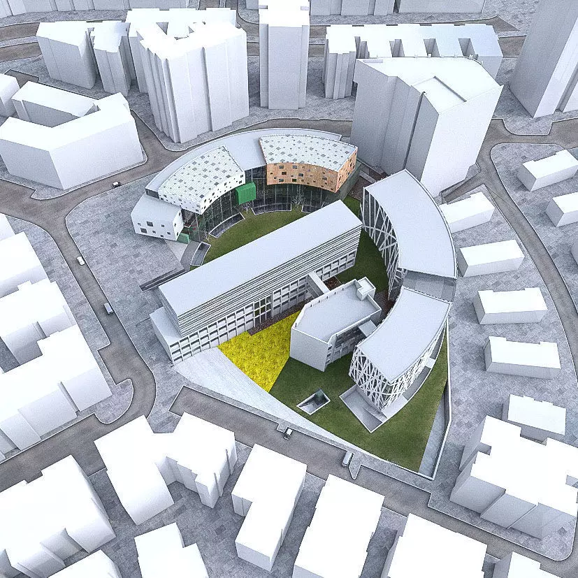 Campus Buildings Set 02  Low-poly 3D model_0