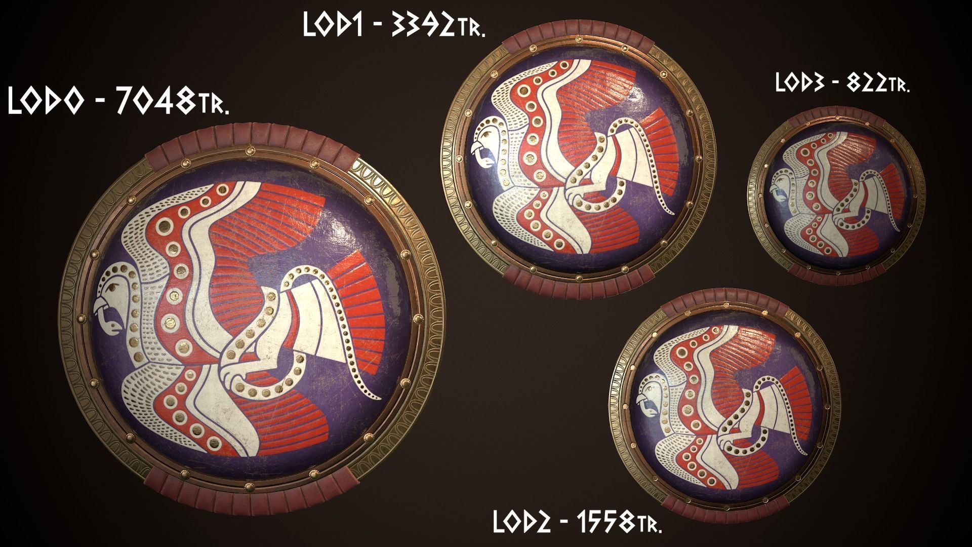 Hoplite Shield Bird Low-poly 3D model_26