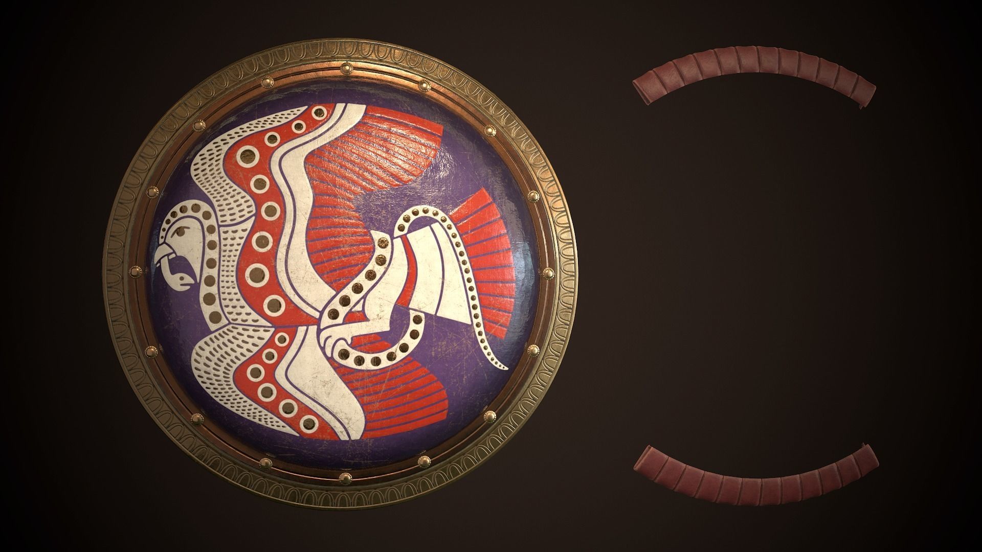 Hoplite Shield Bird Low-poly 3D model_25