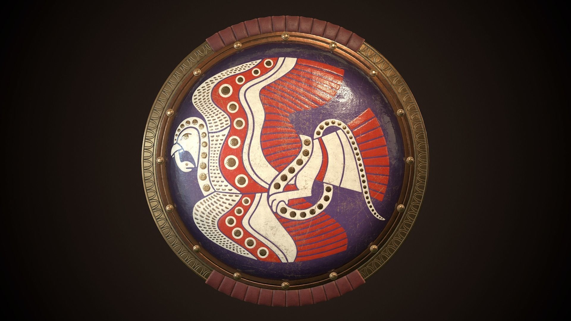 Hoplite Shield Bird Low-poly 3D model_1