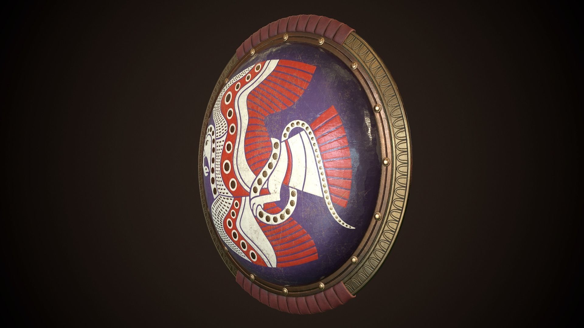 Hoplite Shield Bird Low-poly 3D model_4