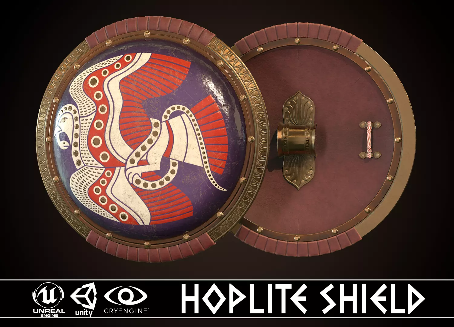 Hoplite Shield Bird Low-poly 3D model_0