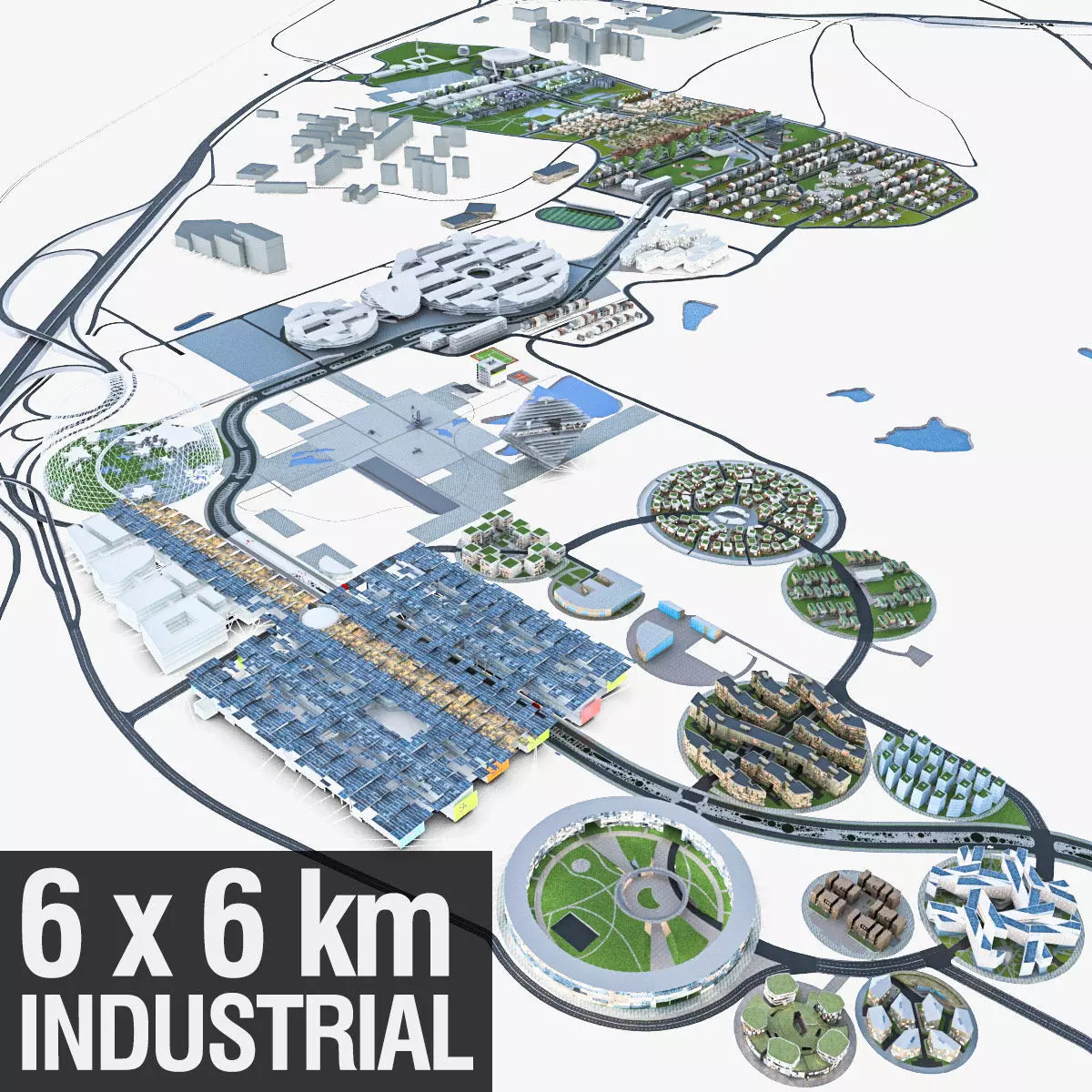 Business Park Low-poly 3D model