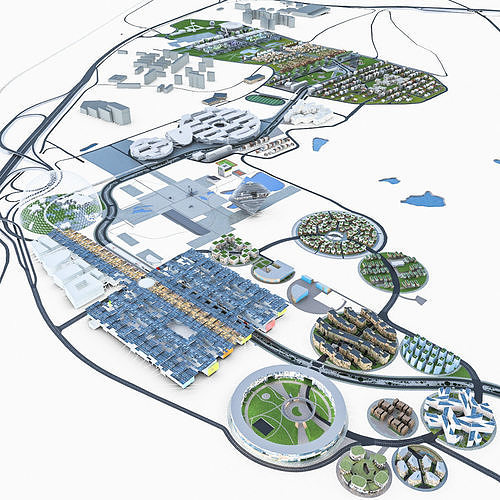 Business Park  Low-poly 3D model 4