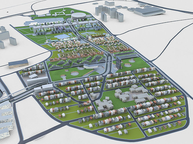 Business Park  Low-poly 3D model 5