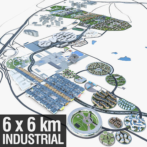 Business Park  Low-poly 3D model 2