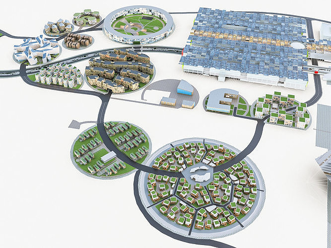 Business Park  Low-poly 3D model 7