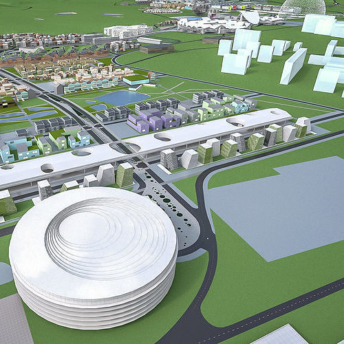 Business Park  Low-poly 3D model 3