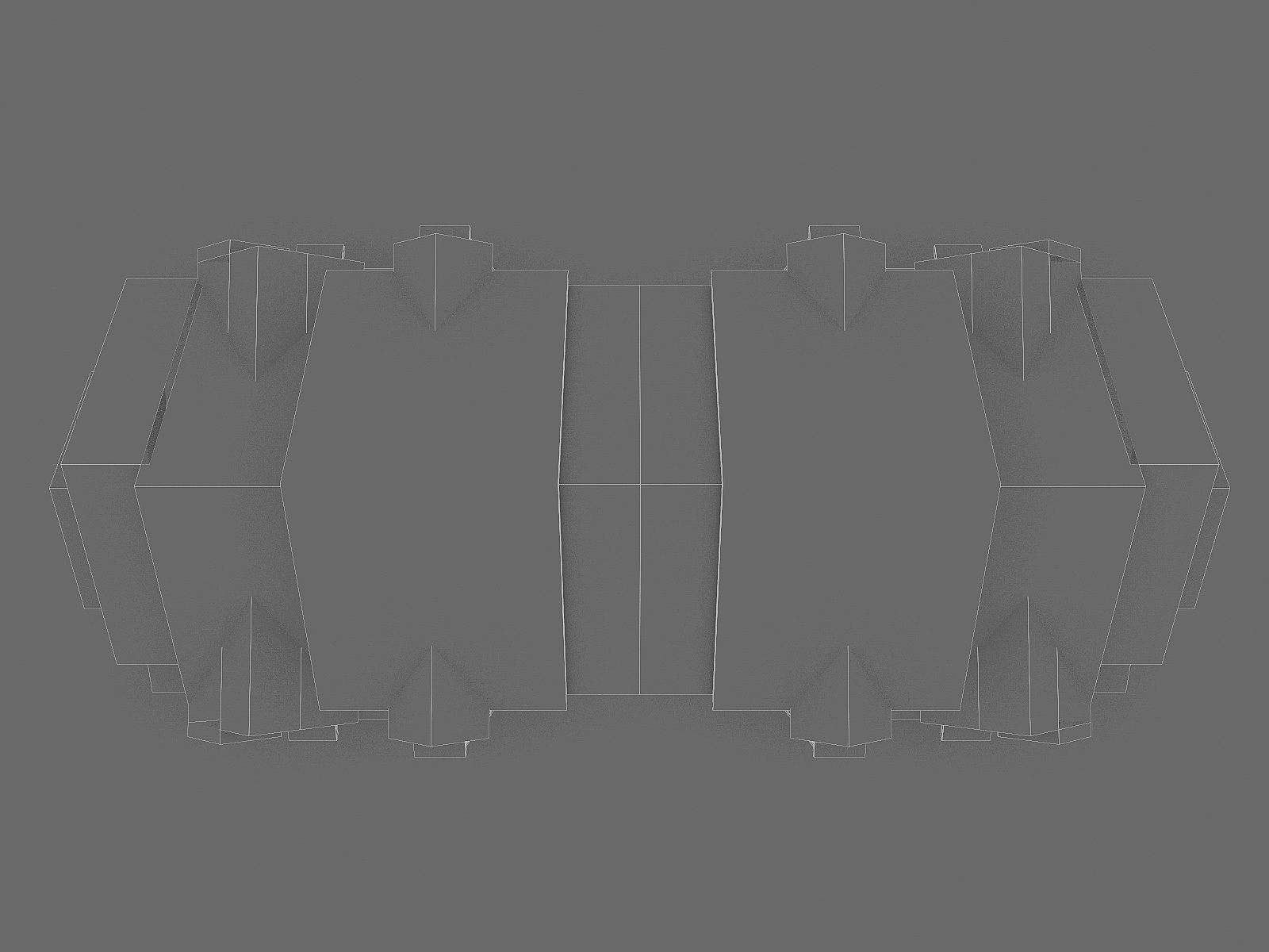 Attached House  Low-poly 3D model_5